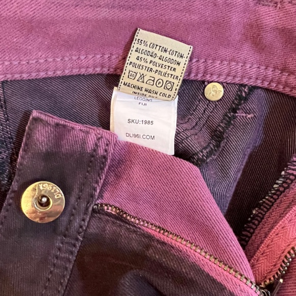 DL1961 Emma burgundy ombré waxed skinny jeans - Picture 5 of 8